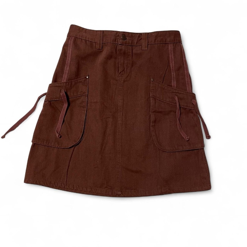 Burgundy cotton mini skirt